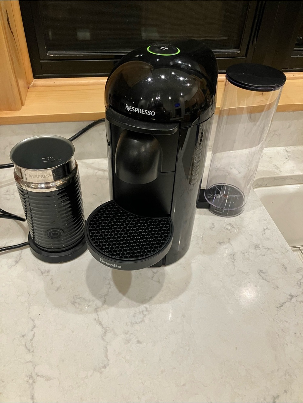 Nespresso Espresso Machine in Black with Silver Accents